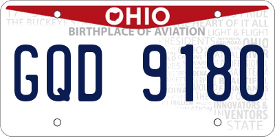 OH license plate GQD9180