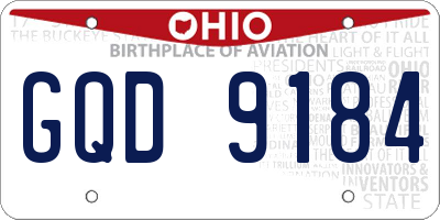 OH license plate GQD9184