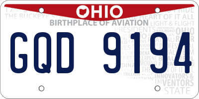 OH license plate GQD9194
