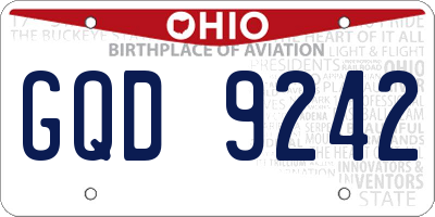 OH license plate GQD9242