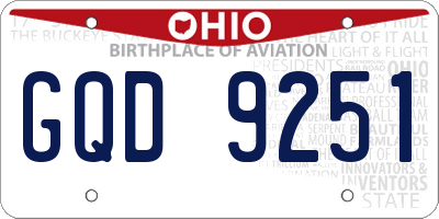 OH license plate GQD9251