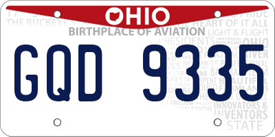 OH license plate GQD9335