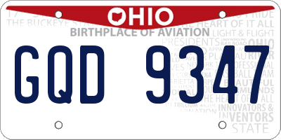 OH license plate GQD9347