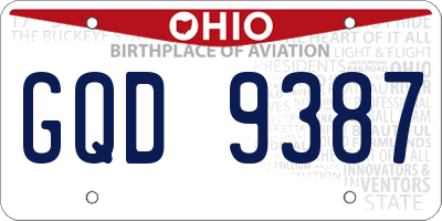 OH license plate GQD9387