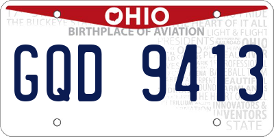 OH license plate GQD9413