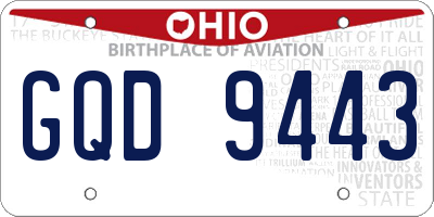 OH license plate GQD9443