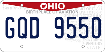 OH license plate GQD9550