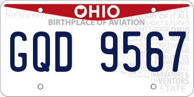 OH license plate GQD9567