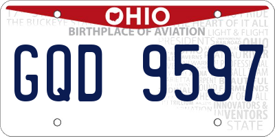 OH license plate GQD9597