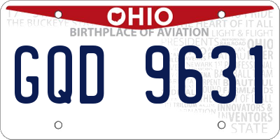 OH license plate GQD9631