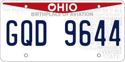OH license plate GQD9644