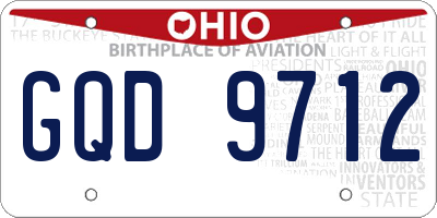 OH license plate GQD9712