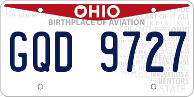 OH license plate GQD9727