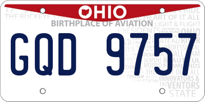 OH license plate GQD9757