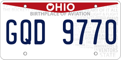 OH license plate GQD9770