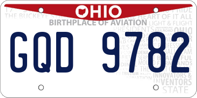 OH license plate GQD9782