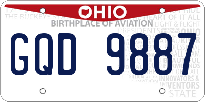 OH license plate GQD9887