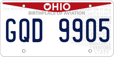OH license plate GQD9905