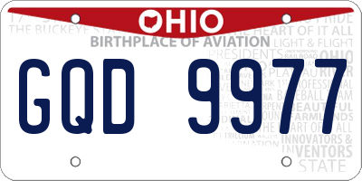 OH license plate GQD9977