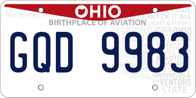 OH license plate GQD9983