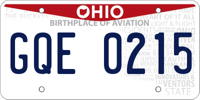 OH license plate GQE0215
