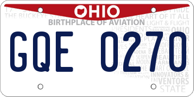 OH license plate GQE0270