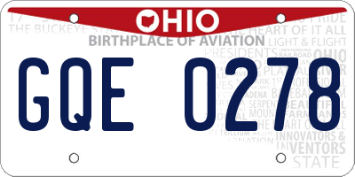 OH license plate GQE0278