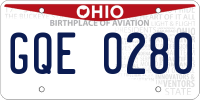OH license plate GQE0280