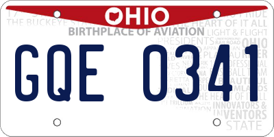 OH license plate GQE0341