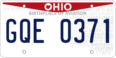 OH license plate GQE0371