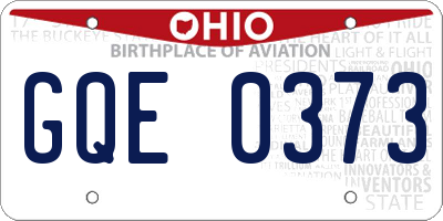 OH license plate GQE0373