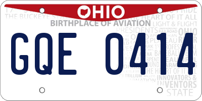 OH license plate GQE0414
