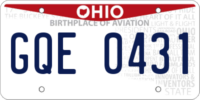 OH license plate GQE0431