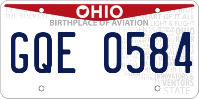 OH license plate GQE0584