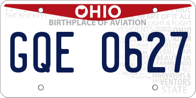 OH license plate GQE0627