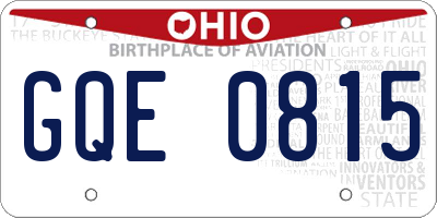 OH license plate GQE0815