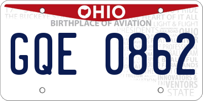OH license plate GQE0862