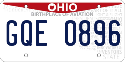 OH license plate GQE0896