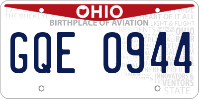 OH license plate GQE0944