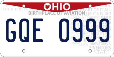 OH license plate GQE0999