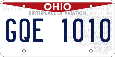 OH license plate GQE1010