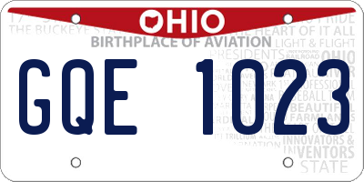 OH license plate GQE1023