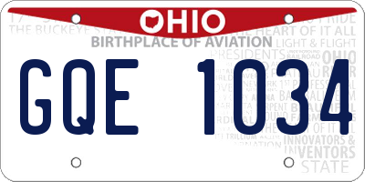 OH license plate GQE1034