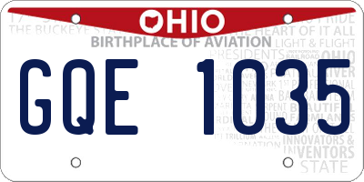 OH license plate GQE1035