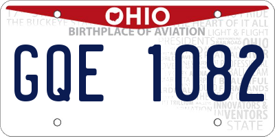 OH license plate GQE1082