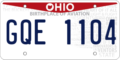 OH license plate GQE1104