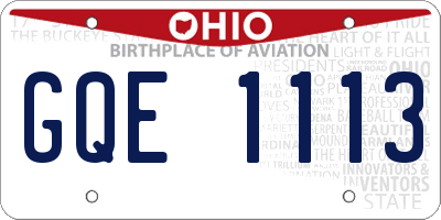 OH license plate GQE1113