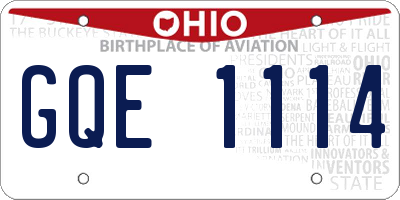 OH license plate GQE1114