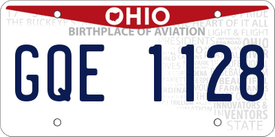 OH license plate GQE1128