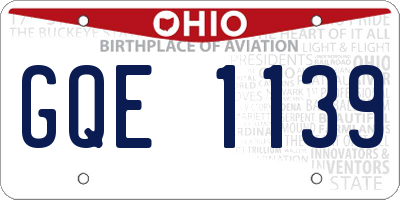 OH license plate GQE1139